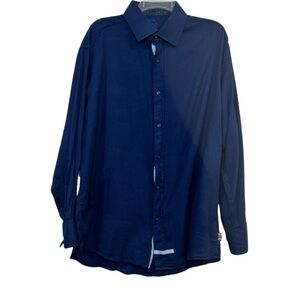 English Laundry Men Shirt Dress Shirt Button Down
Reverse Cuffs Blue Size XXL